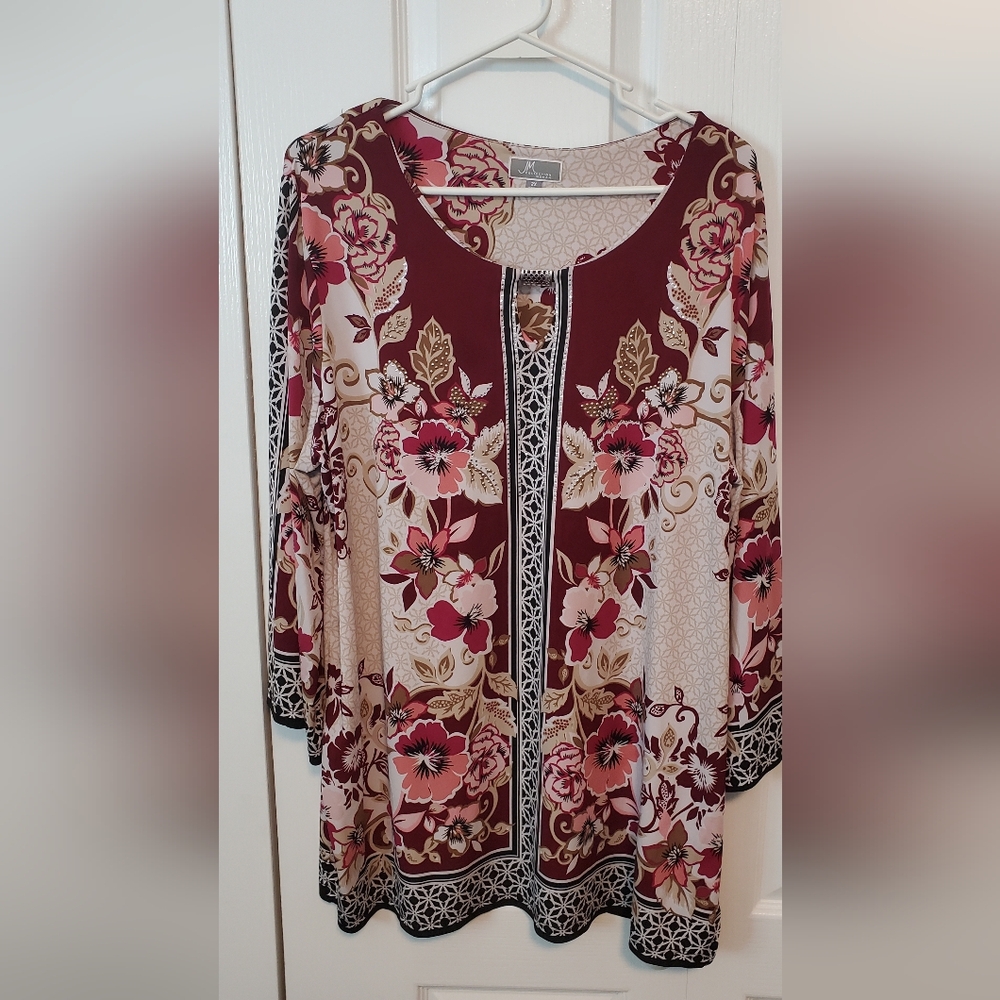 JM Collection Floral Tunic- Size 2X